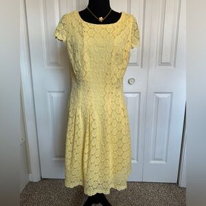 Studio Yellow Lace Midi Dress